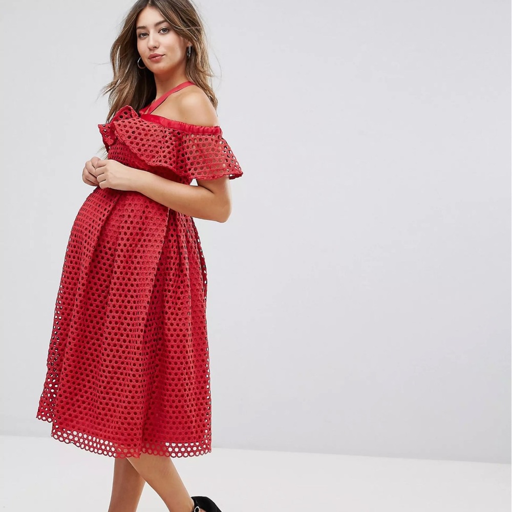 Asos Red Maternity Dress